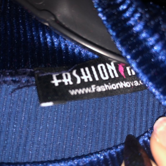 Blue Velvet Midi Dress - Picture 4 of 5